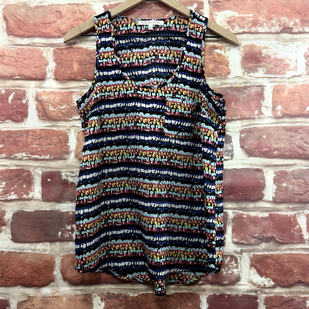 Anthropologie Daniel Rainn Top Womens S Multicolor Striped Abstract Tank Shirt